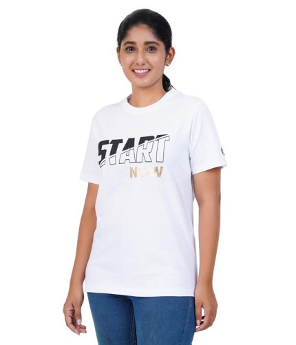 StartNow Women Motivational White Tshirt