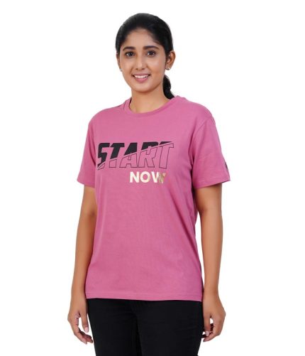 StartNow Women Motivational Tshirt - Pink