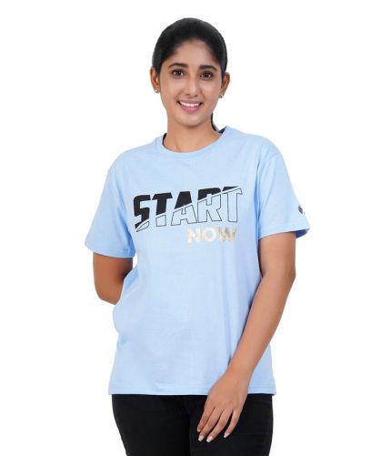 StartNow Women Motivational Tshirt - Blue